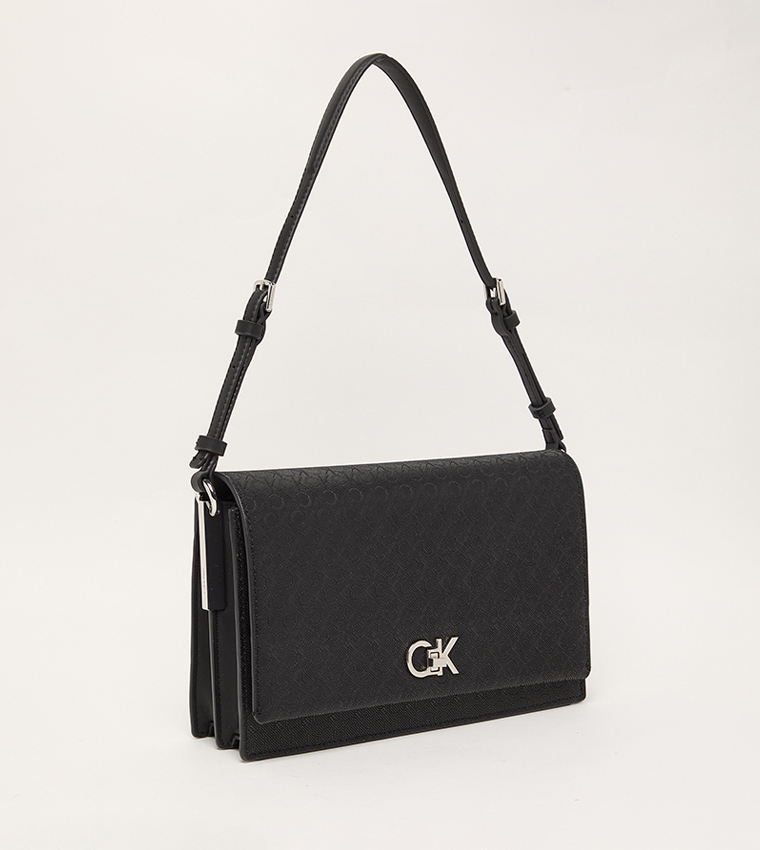 Textured Flap Shoulder Bag