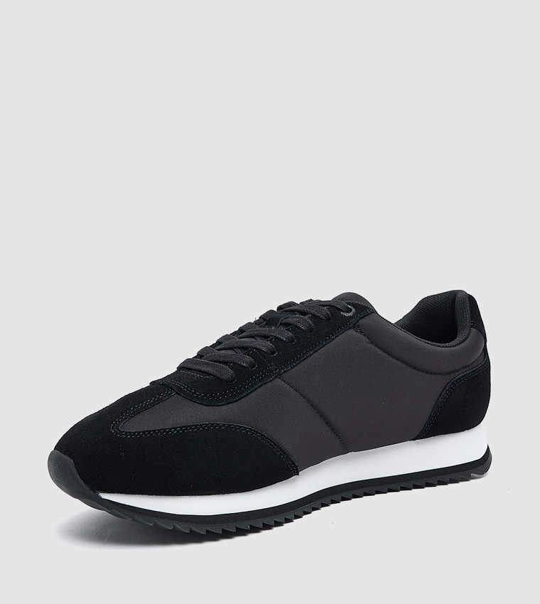 Textured Lace-Up Sneakers