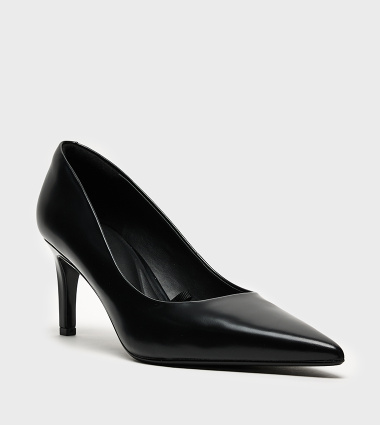 Textured Pointed Toe Pumps