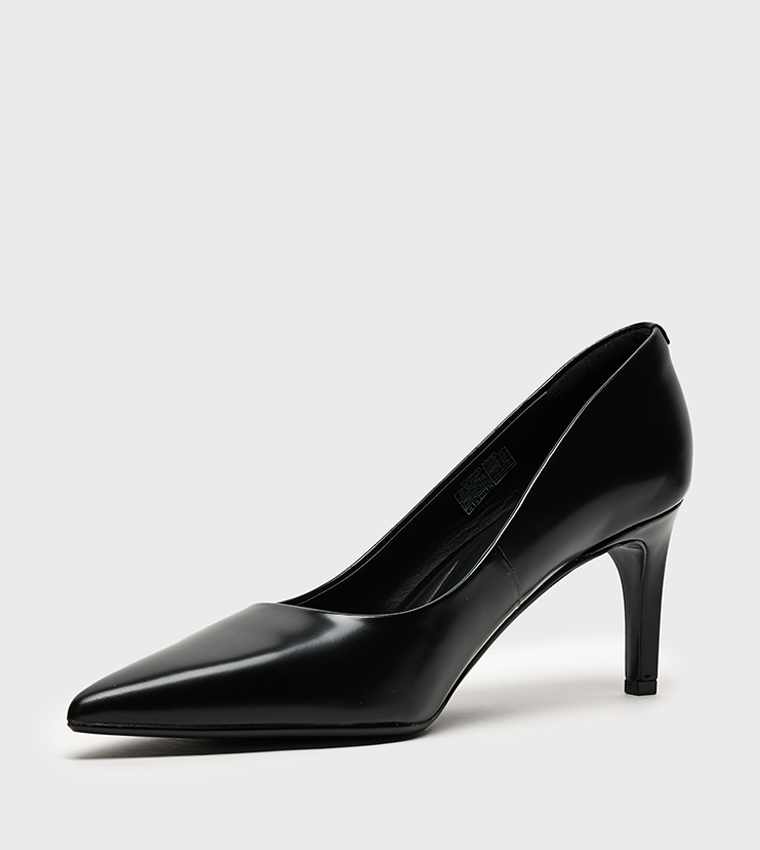 Textured Pointed Toe Pumps