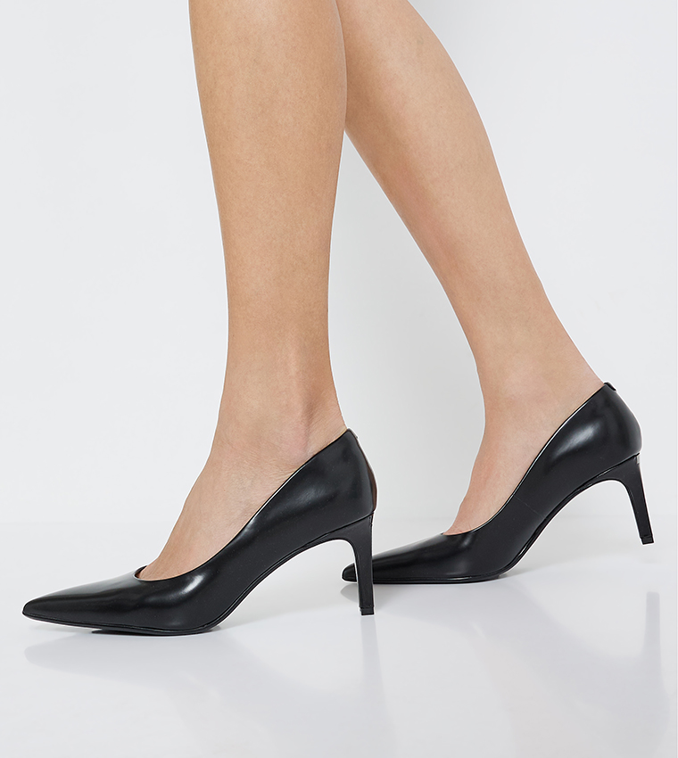 Textured Pointed Toe Pumps