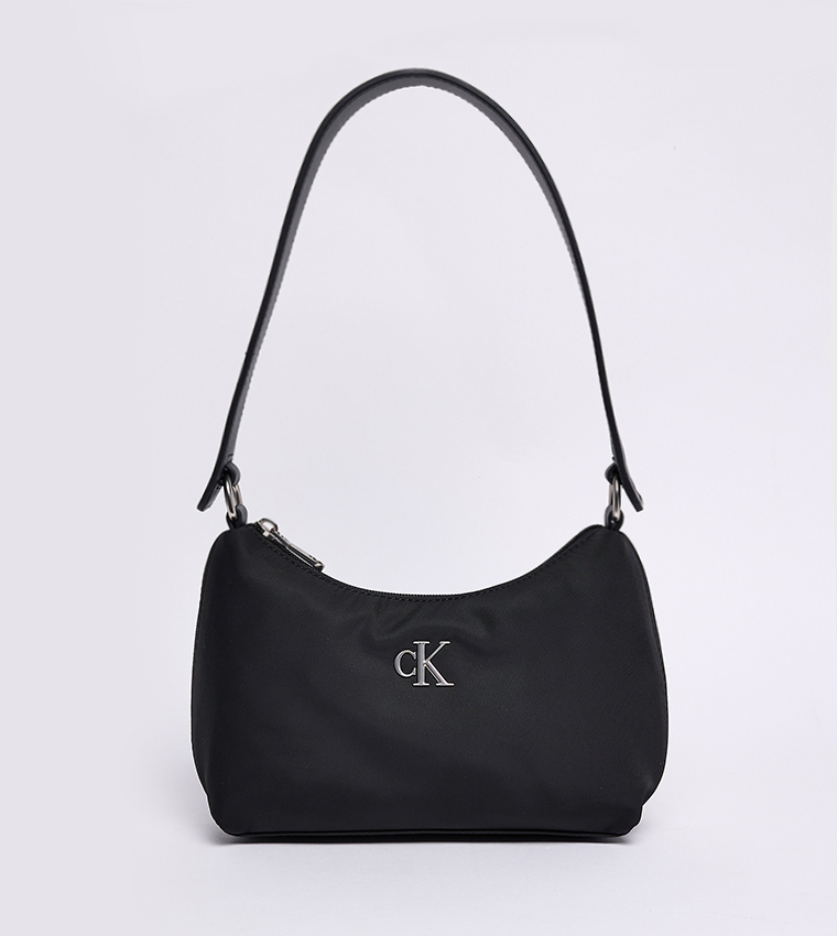 Logo Detail Sleek Nylon Shoulder Bag