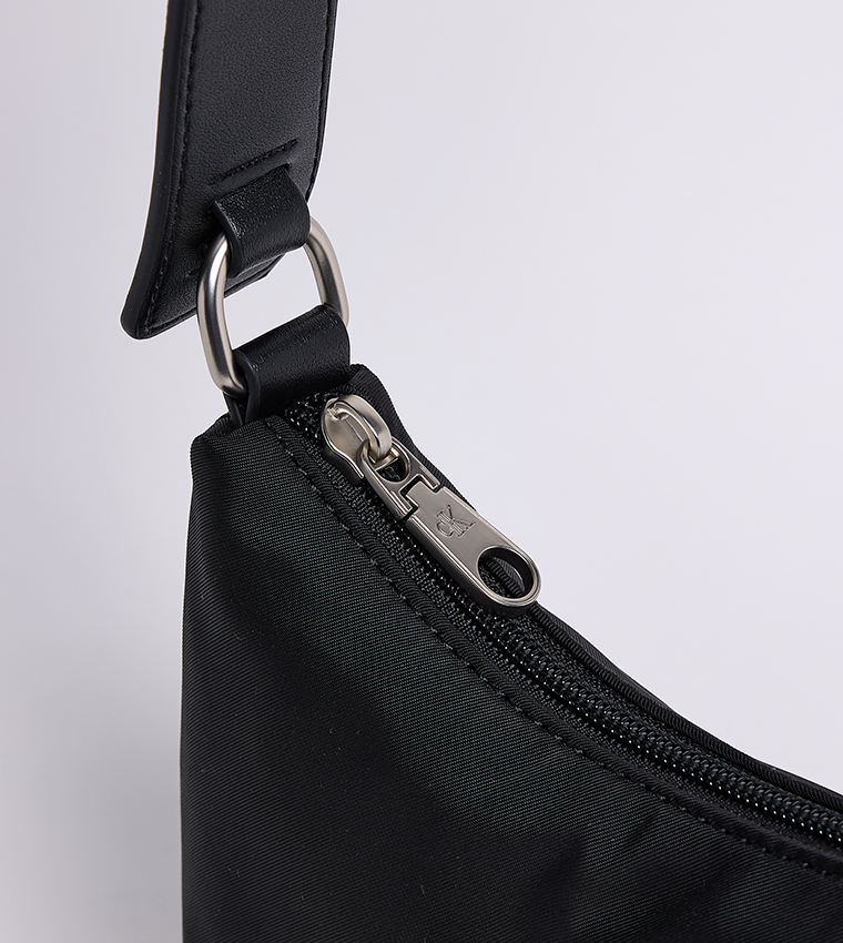 Logo Detail Sleek Nylon Shoulder Bag
