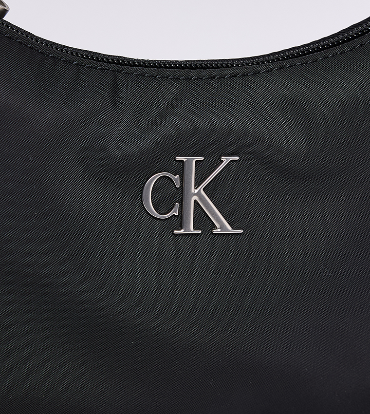 Logo Detail Sleek Nylon Shoulder Bag