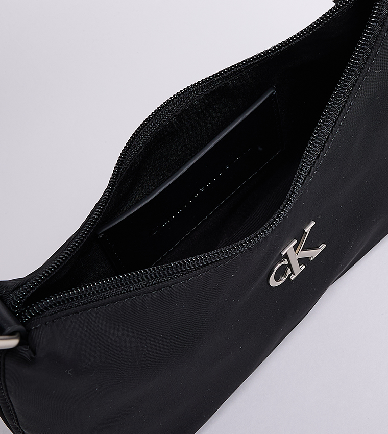Logo Detail Sleek Nylon Shoulder Bag