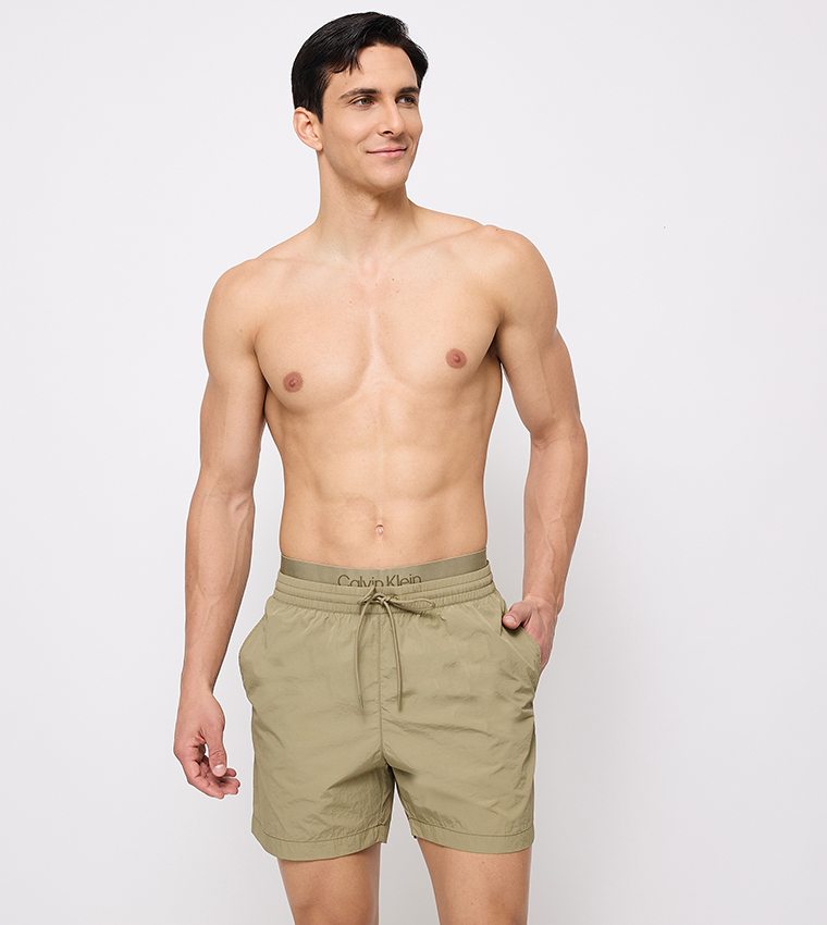 Drawstring Waist Swim Shorts