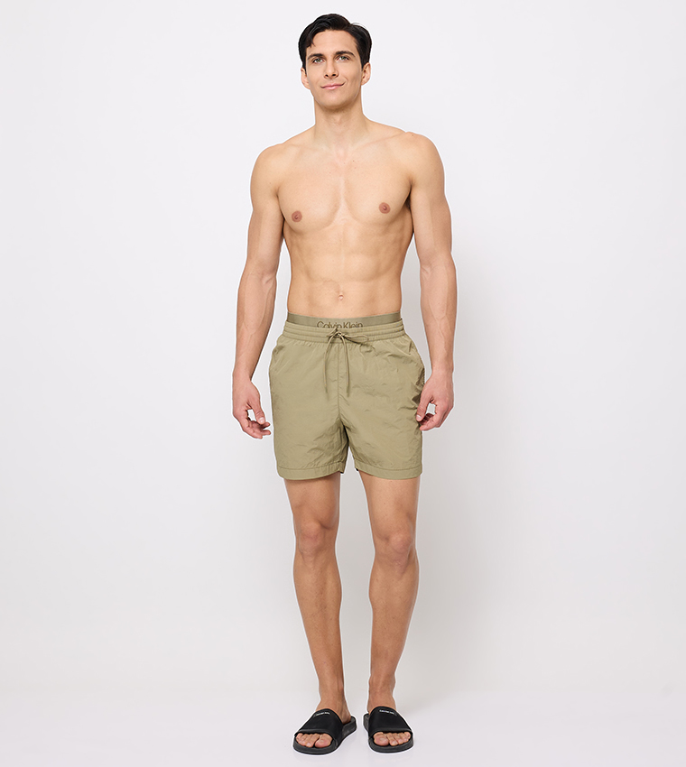 Drawstring Waist Swim Shorts
