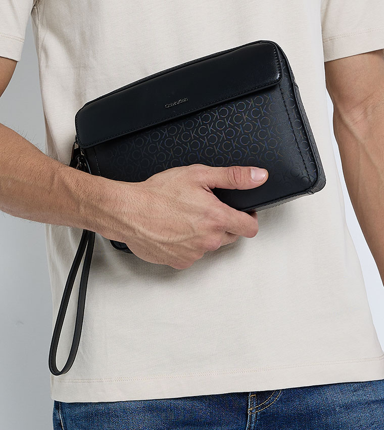 Sleek Logo Detail Toiletry Bag