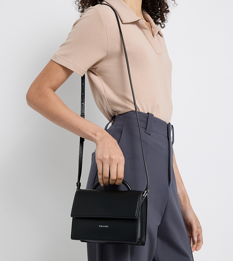 Logo Detail Top Handle Crossbody Bag