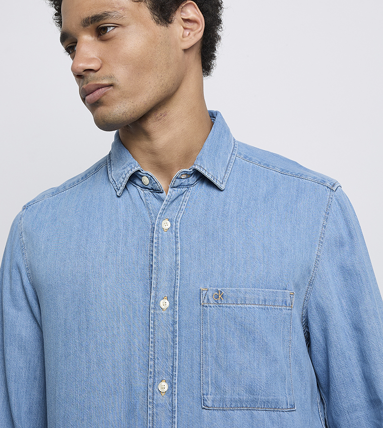 Washed Long Sleeves Denim Shirt