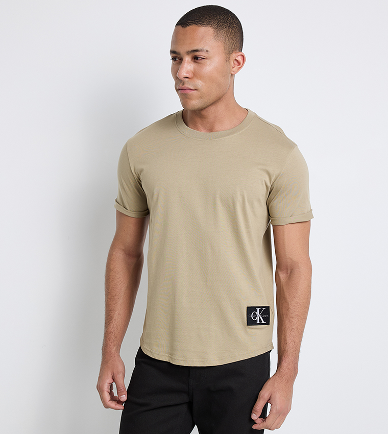 Label Detail Crew Neck T-Shirt