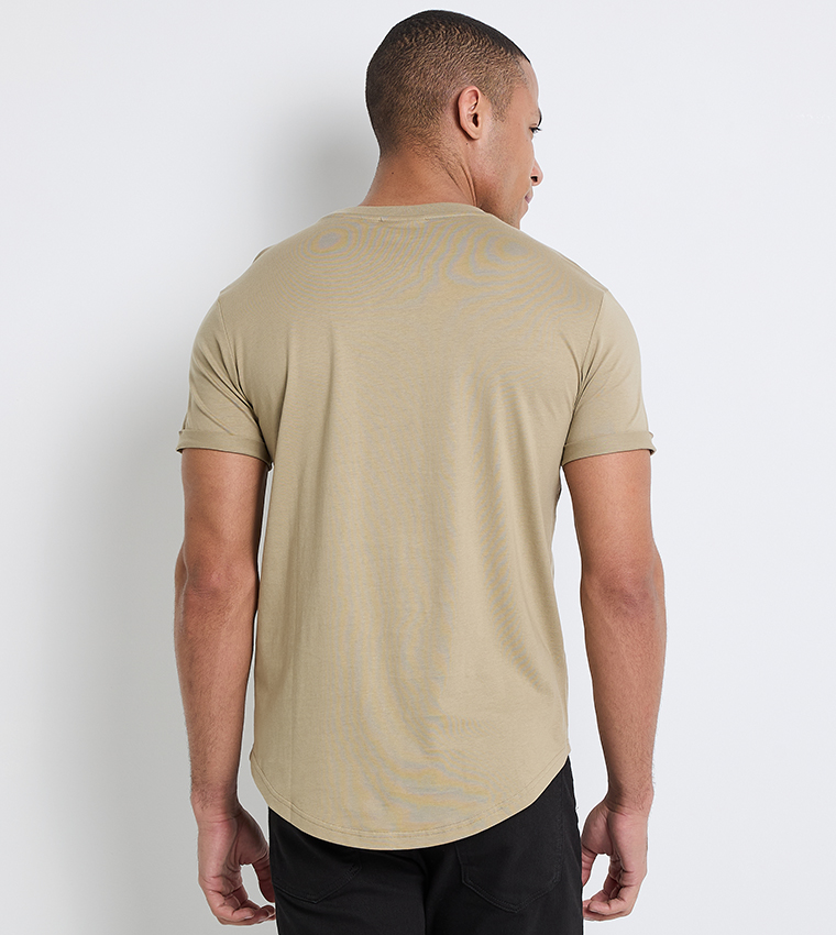 Label Detail Crew Neck T-Shirt