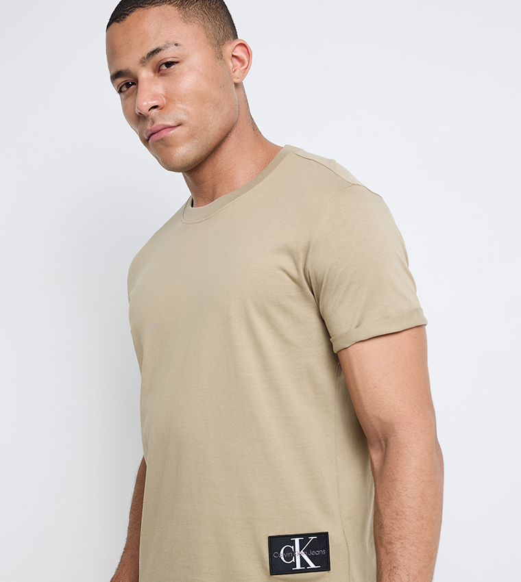 Label Detail Crew Neck T-Shirt
