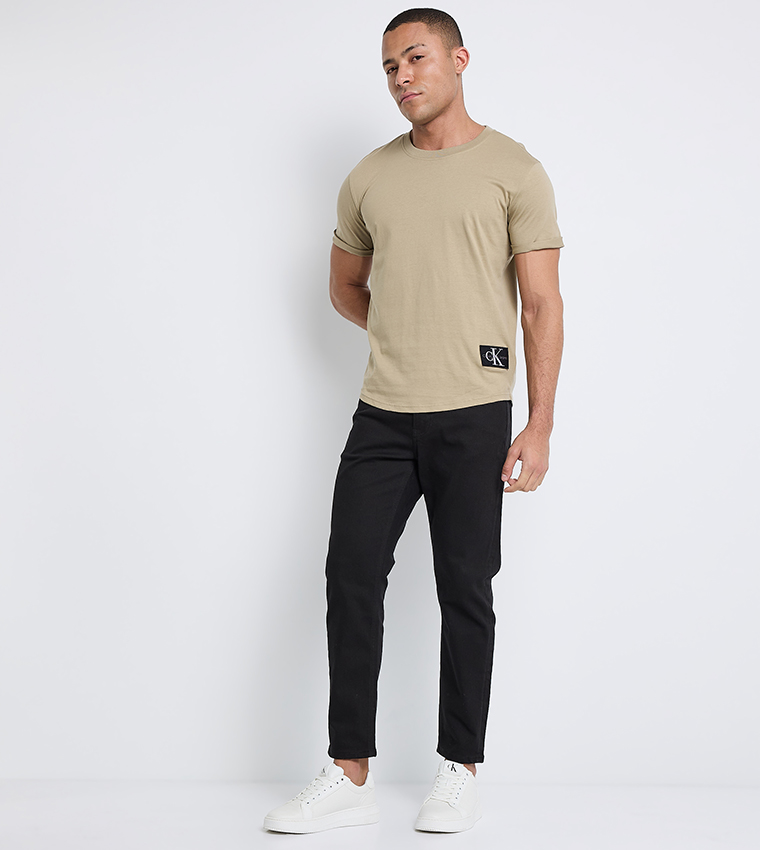 Label Detail Crew Neck T-Shirt