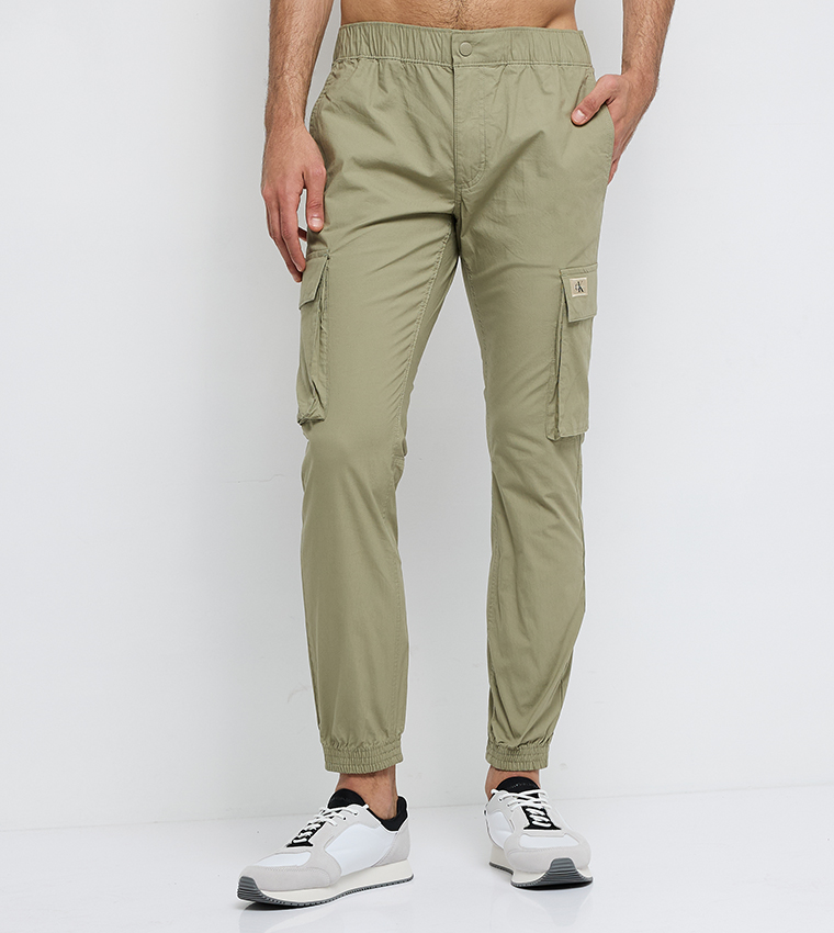 Logo Label Skinny Fit Cargo Pants