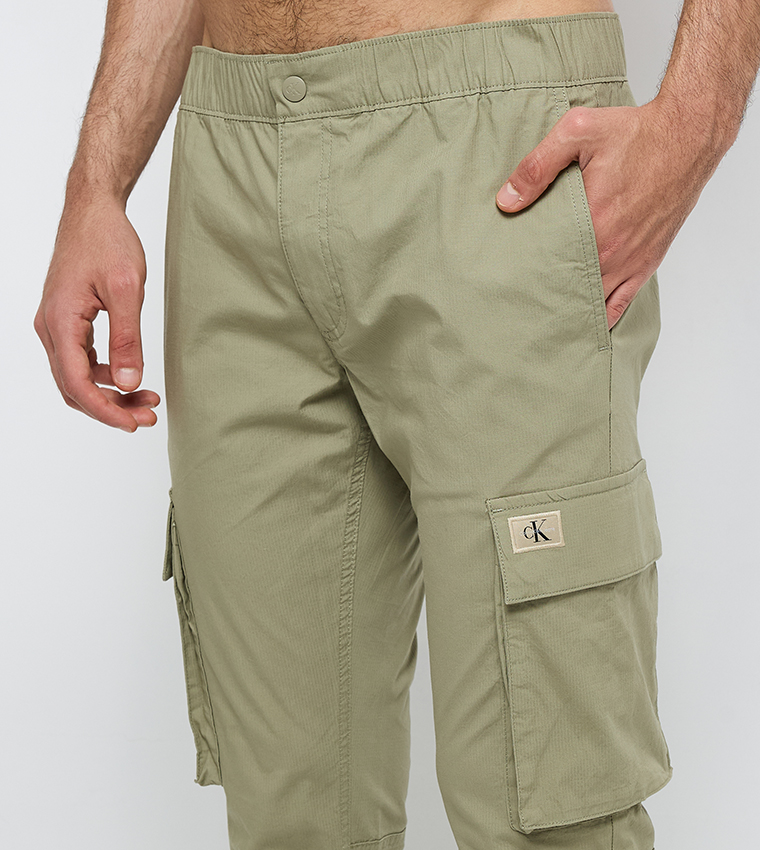 Logo Label Skinny Fit Cargo Pants