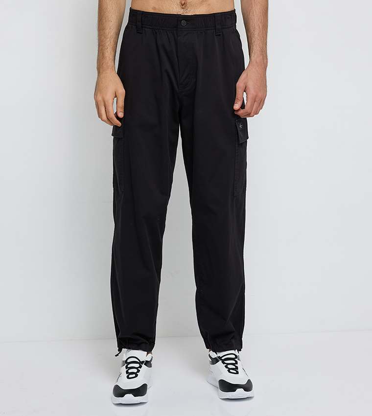 Logo Badge Straight Fit Cargo Pants