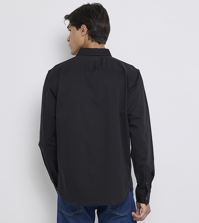 Logo Label Woven Shirt