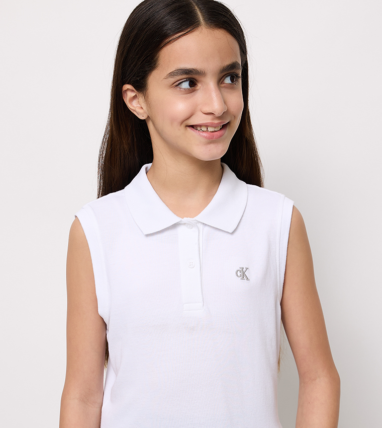 Solid Sleeveless Polo T-Shirt