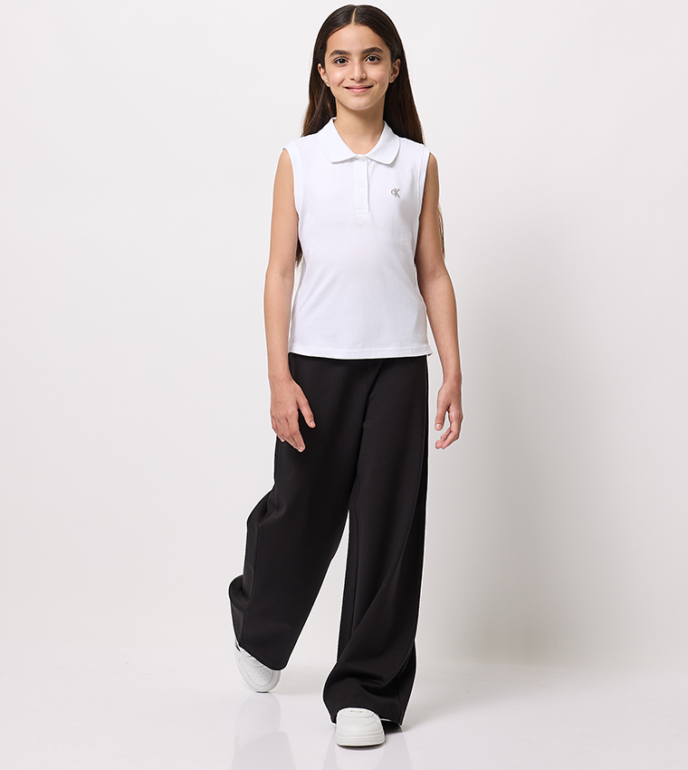Solid Sleeveless Polo T-Shirt