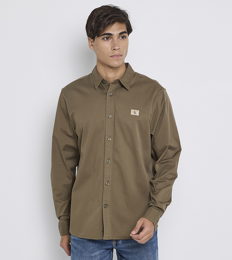 Logo Label Woven Shirt