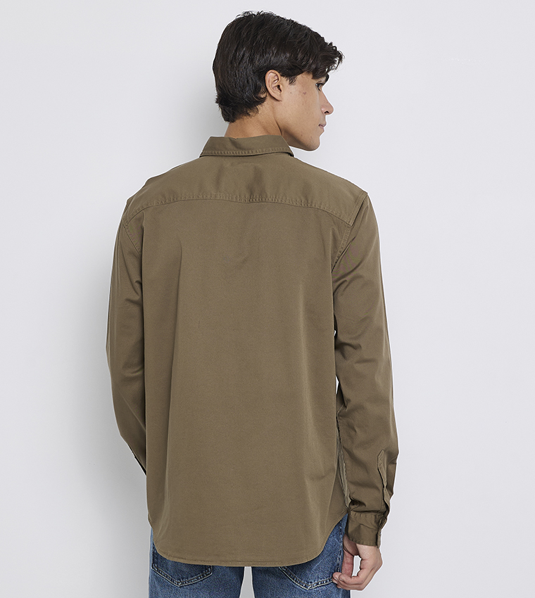 Logo Label Woven Shirt