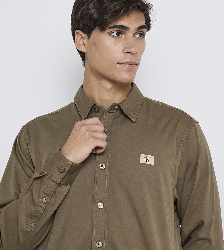 Logo Label Woven Shirt