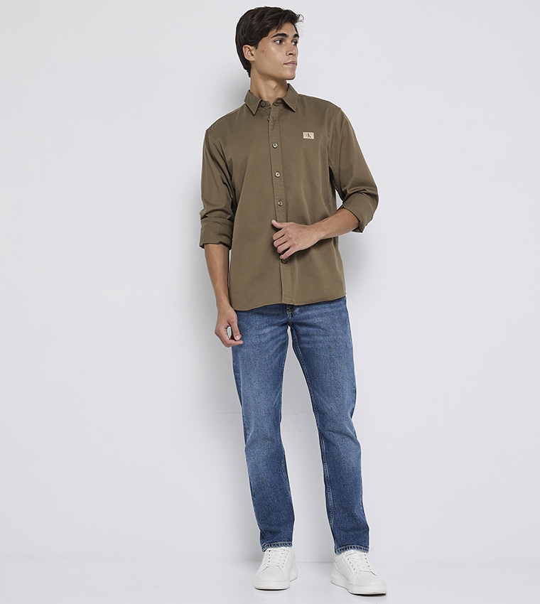 Logo Label Woven Shirt