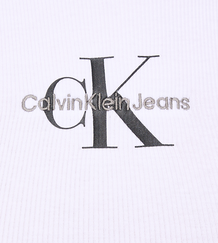 Monogram Detail Ribbed Tank Top