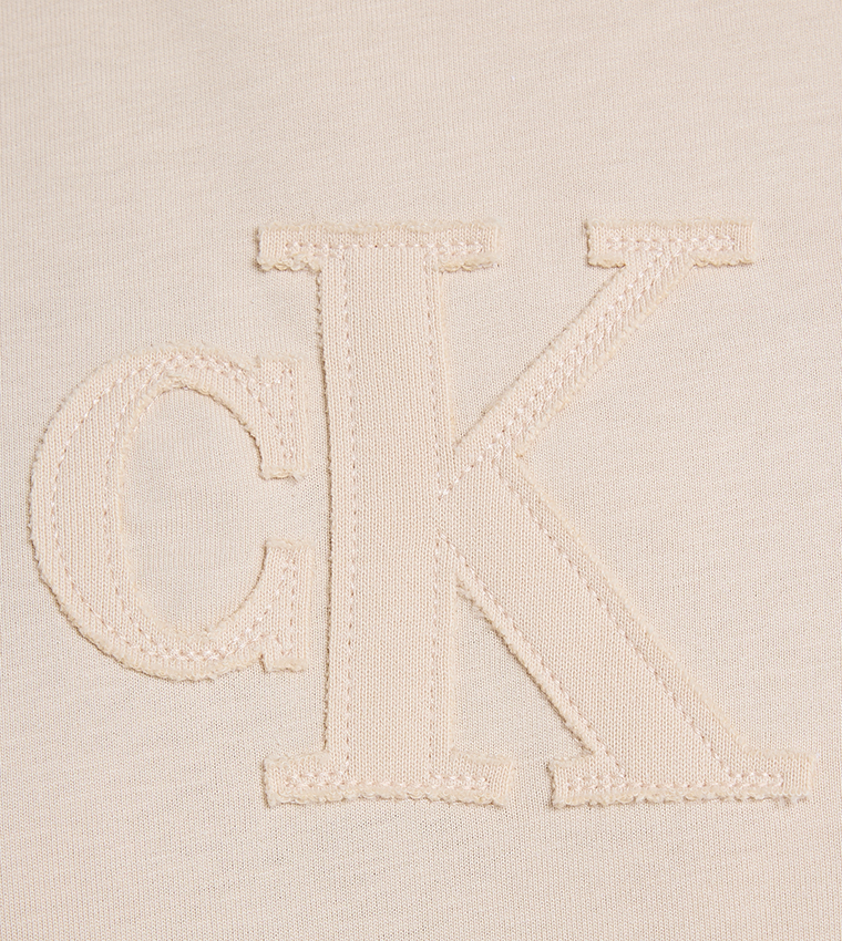 Logo Appliqued Crew Neck T-Shirt