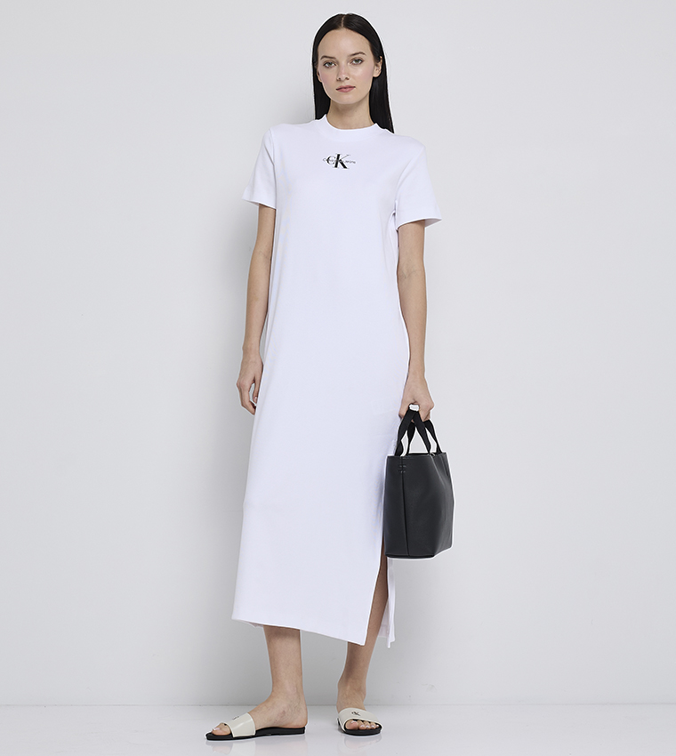Monogram Printed Ribbed T-Shirt Dress