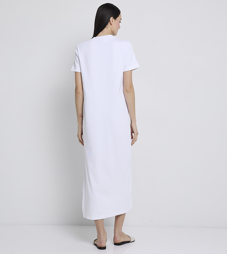 Monogram Printed Ribbed T-Shirt Dress