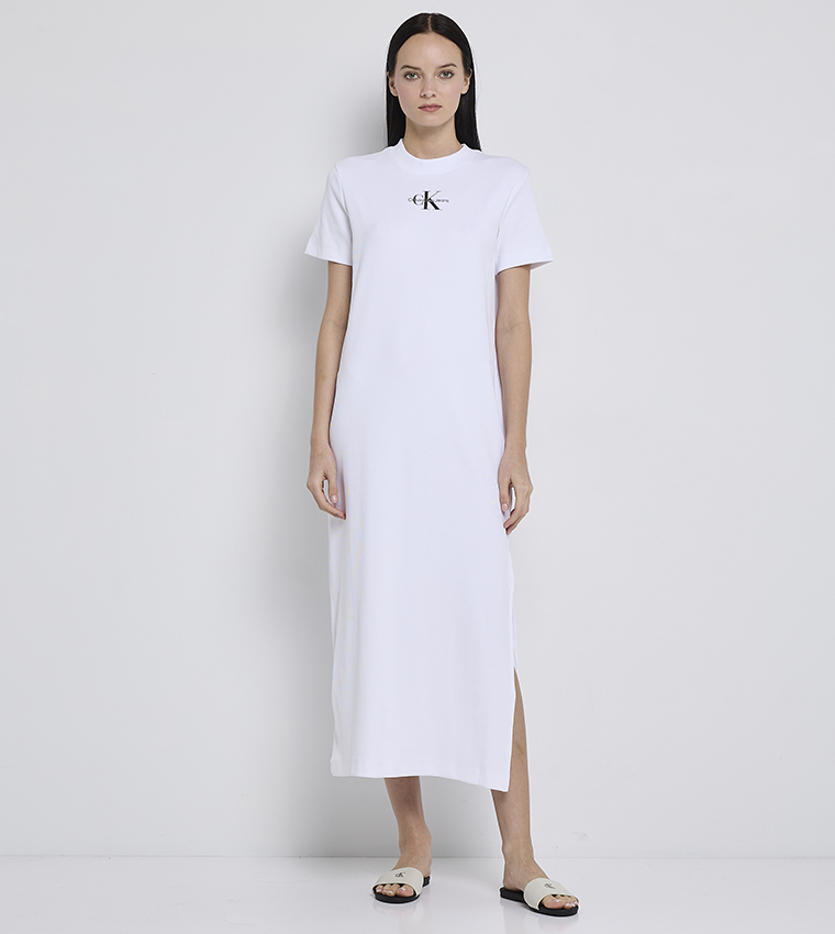 Monogram Printed Ribbed T-Shirt Dress