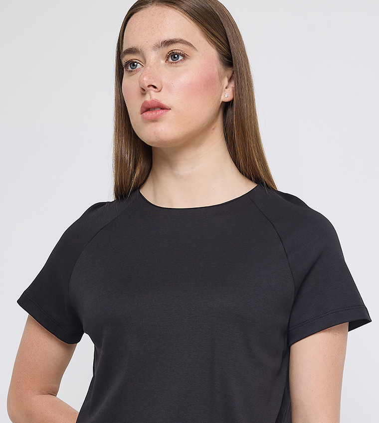 Solid Raglan Sleeves T-Shirt