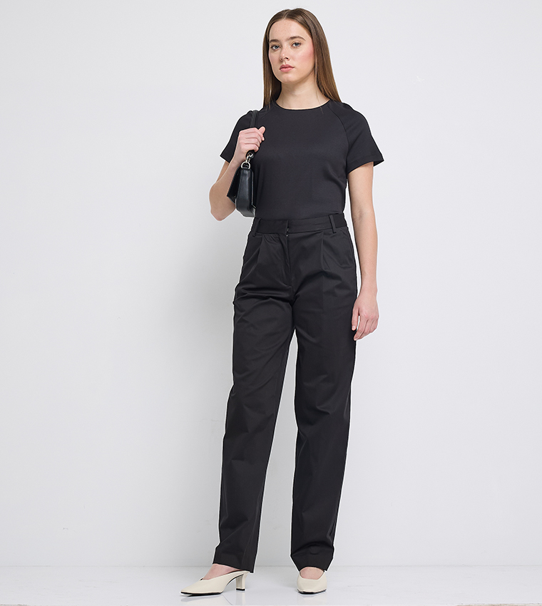 Solid Raglan Sleeves T-Shirt