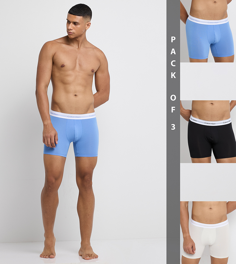 Pack of 3 Logo Waistband Trunks