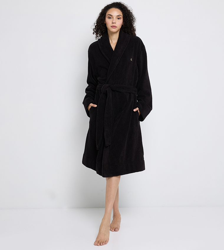 Monogram Embroidered Terry Bathrobe