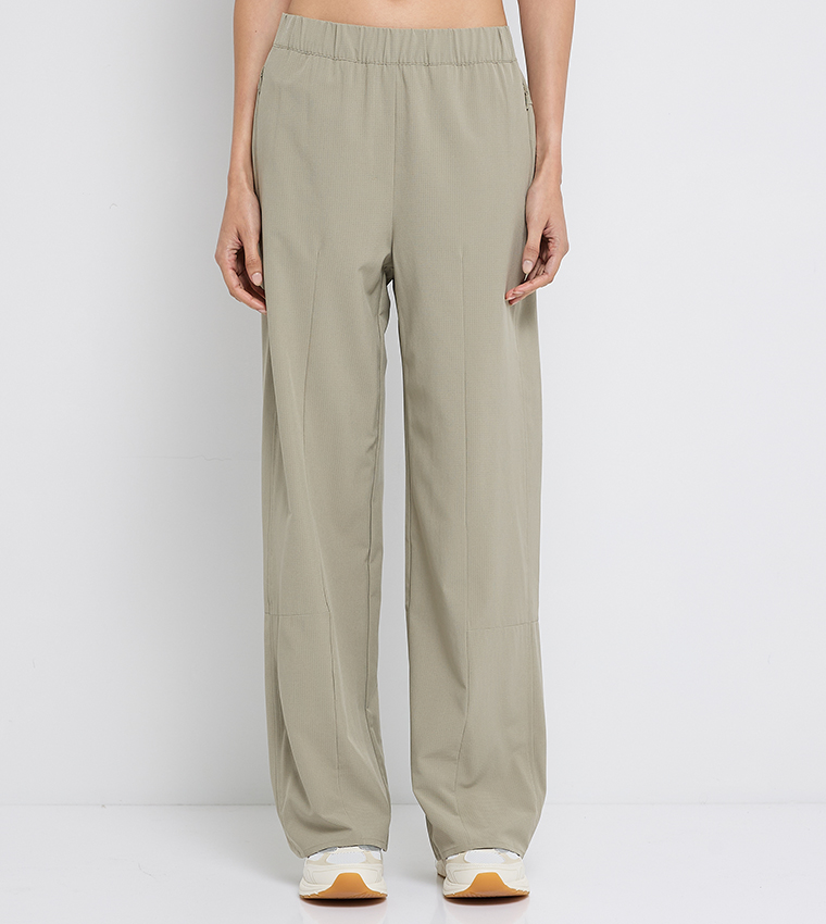 Elastic Waist Straight Fit Pants