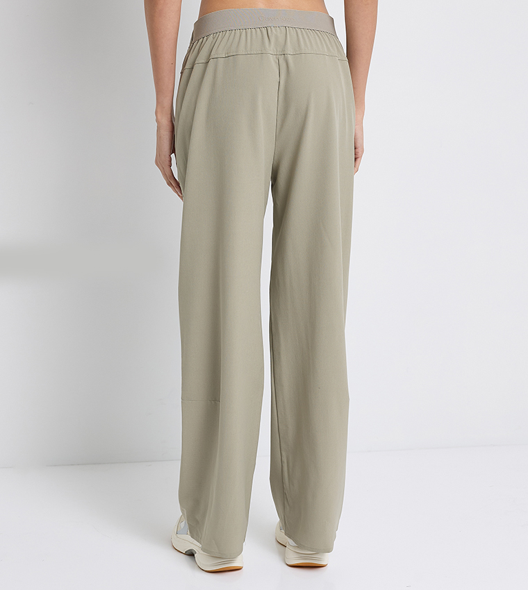 Elastic Waist Straight Fit Pants