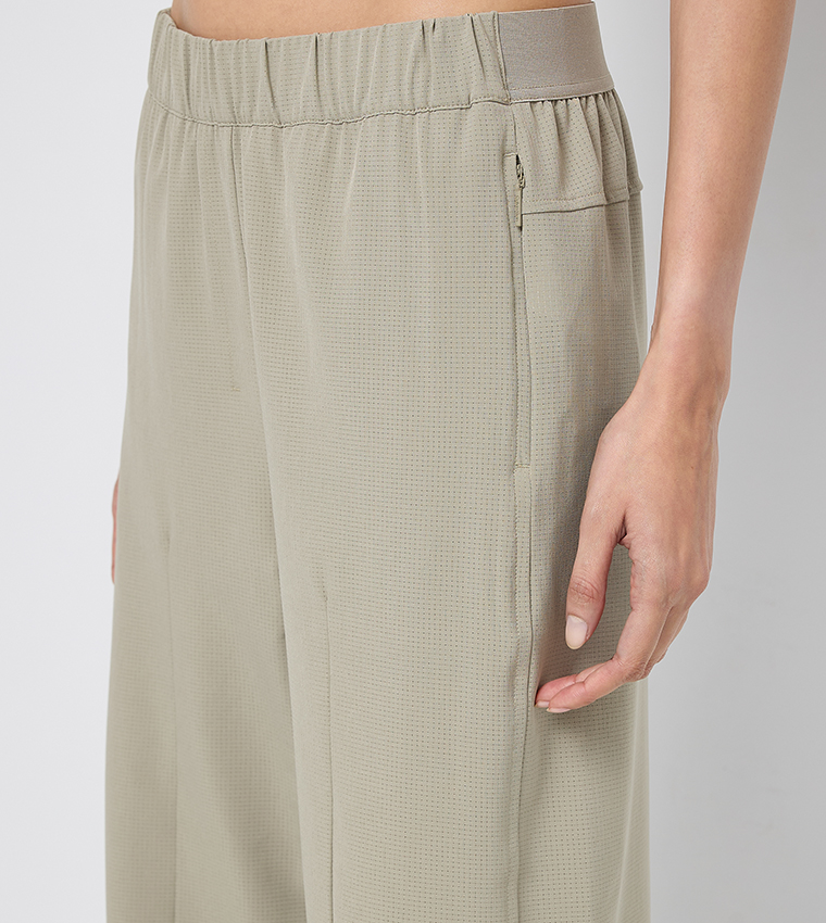 Elastic Waist Straight Fit Pants