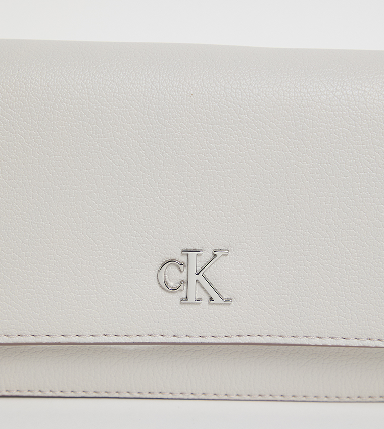 MINIMAL Logo Detail Flap Crossbody Bag