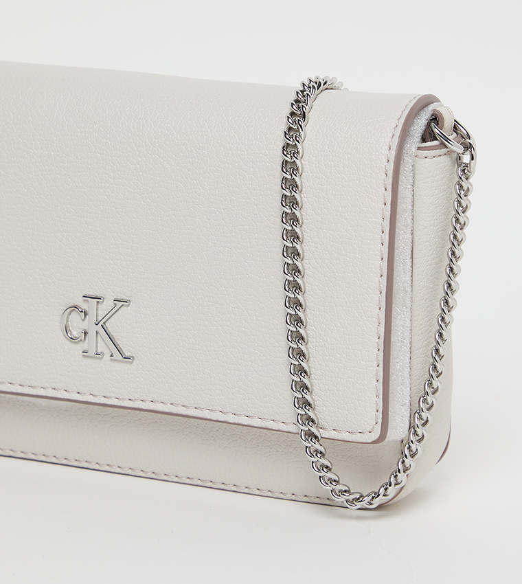 MINIMAL Logo Detail Flap Crossbody Bag