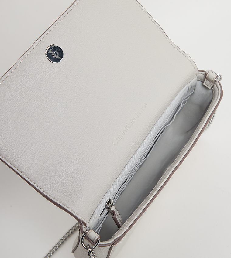 MINIMAL Logo Detail Flap Crossbody Bag