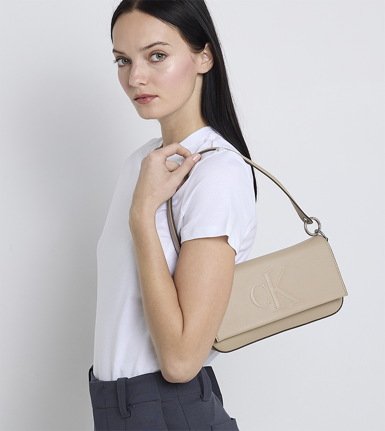 Sculpted Flap Shoulder Bag