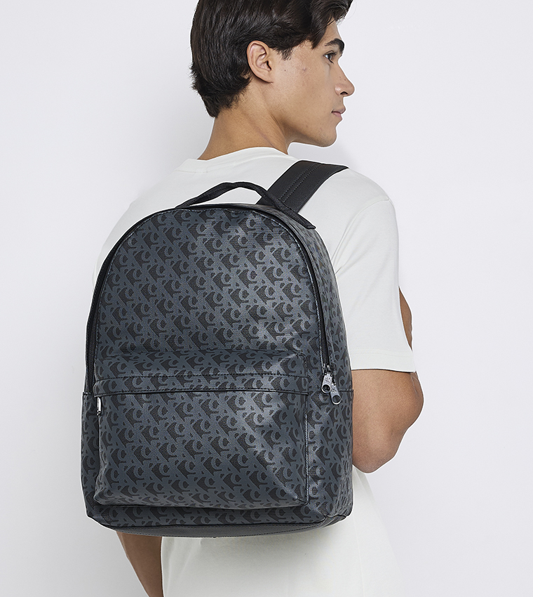 MATTE Monogram Patterned Closure Backpack