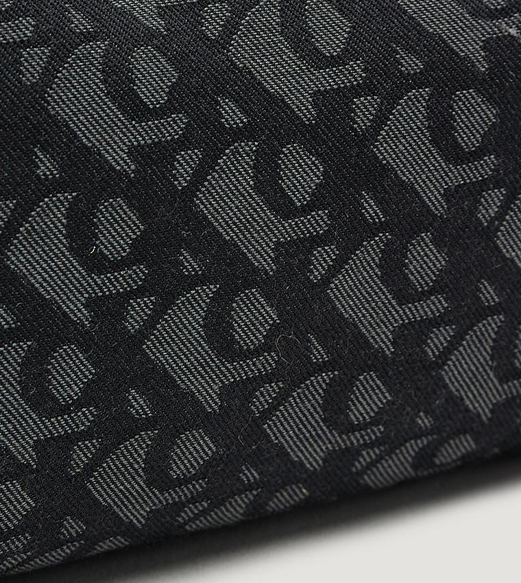 Monogram Printed Zippered Shoulder Bag