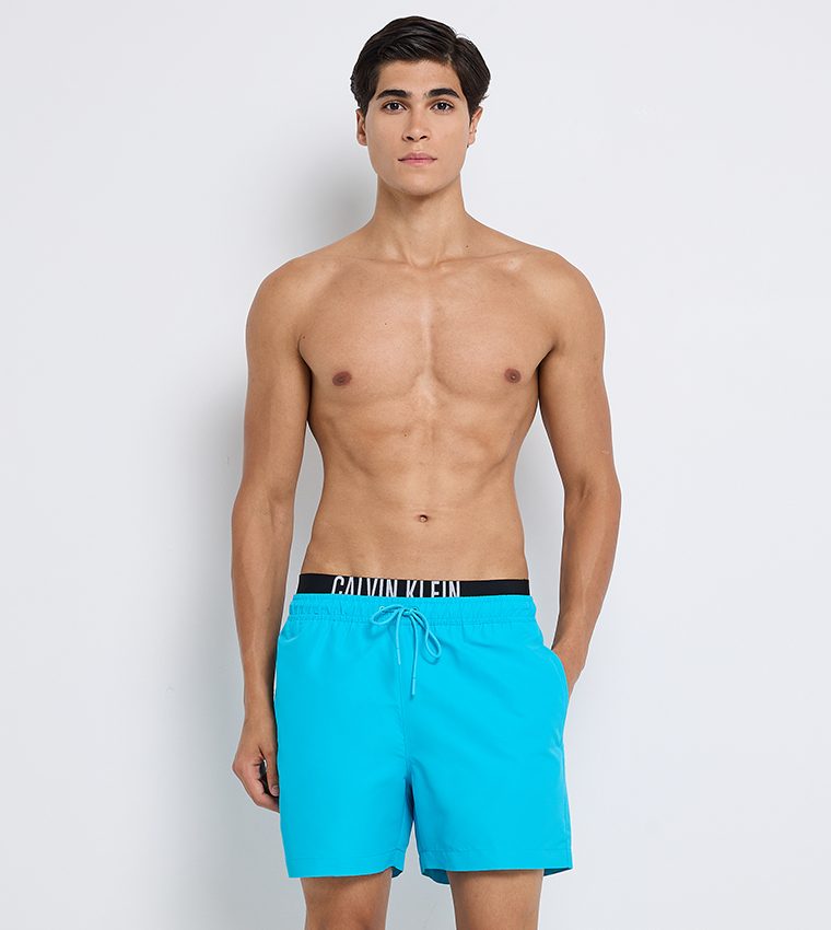 Drawstring Waist Swim Shorts
