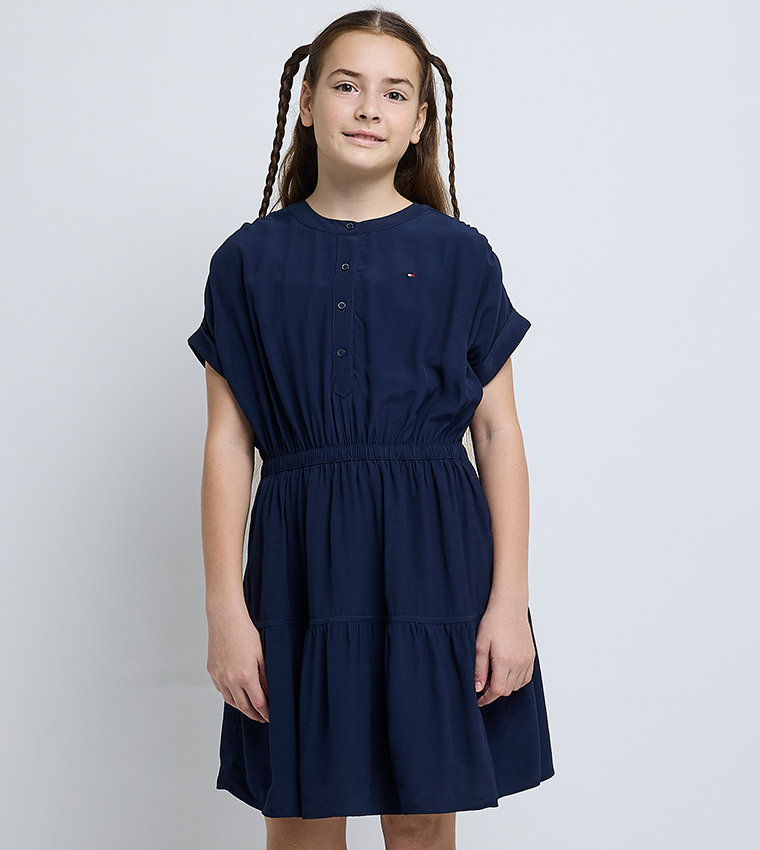 Logo Detail Crew Neck Mini Dress