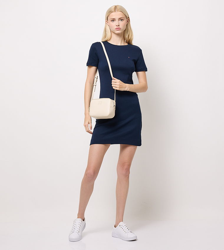 Logo Detail Short Sleeves Mini T-Shirt Dress