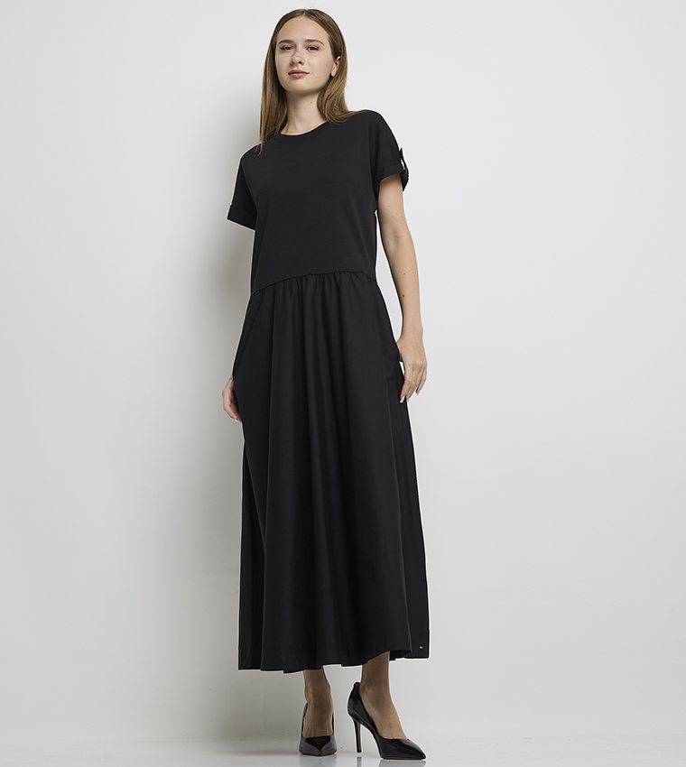 MODERN Solid Pleated Midaxi Dress